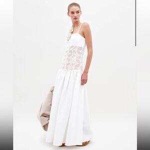 Silvia Tcherassi Pilar Dress - white linen maxi dress